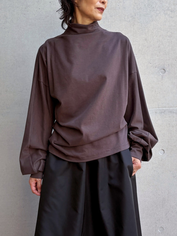 08sircus / Organic cotton jersey suede finish dolman top / D.brown / S26AW-CS05
