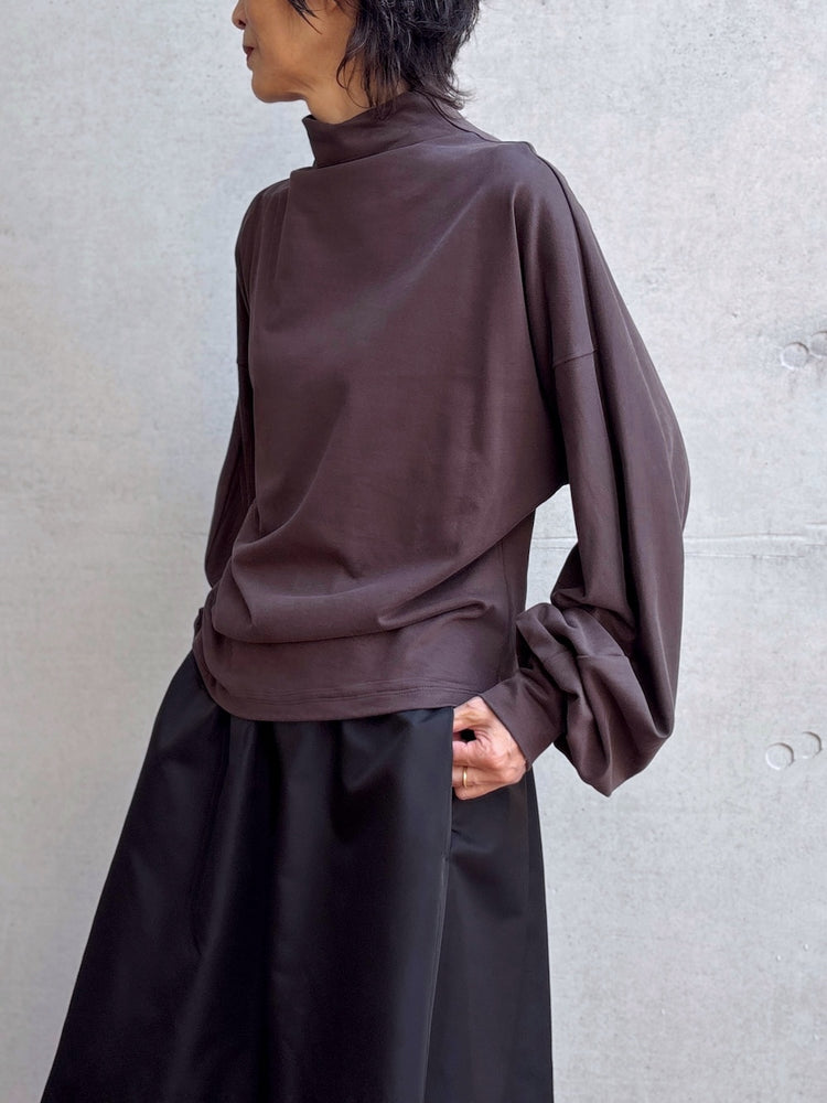 08sircus / Organic cotton jersey suede finish dolman top / D.brown / S26AW-CS05