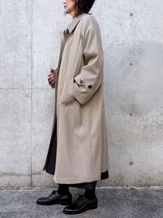 AURALEE / LIGHT WOOL MAX GABARDIN COAT / KHAKI BEIGE CHAMBRAY / A26SC06MG
