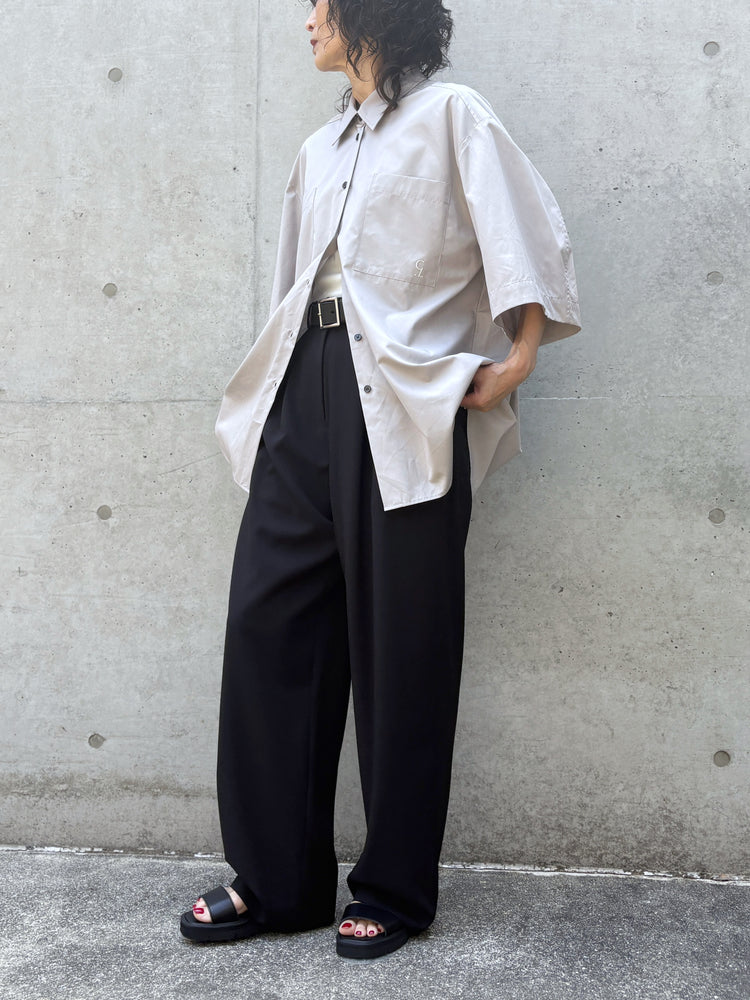 CLANE / BASIC TUCK PANTS / BLACK / 10110-7083