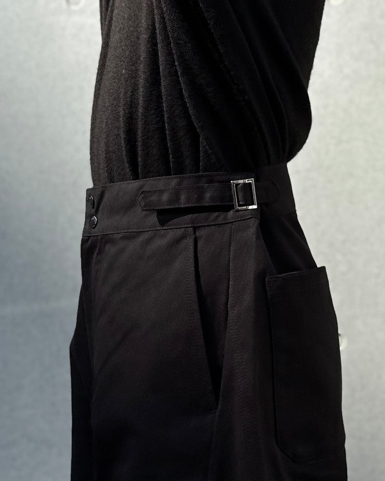 HYKE / COTTON GURKHA PANTS / BLACK / 13391