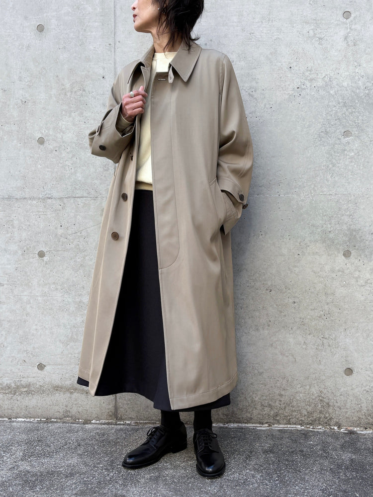 AURALEE / LIGHT WOOL MAX GABARDIN COAT / KHAKI BEIGE CHAMBRAY / A26SC06MG