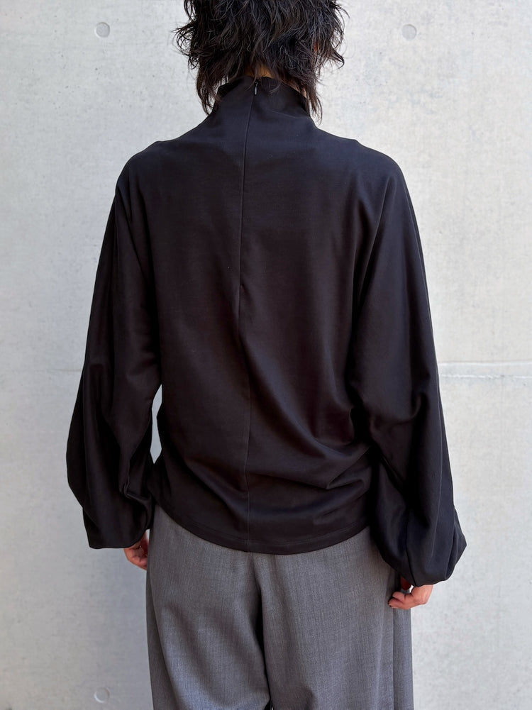 08sircus / Organic cotton jersey suede finish dolman top / black / S26AW-CS05