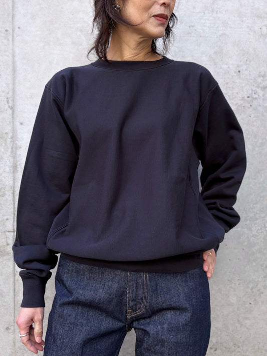 AURALEE / ELASTIC HIGH GAUGE SWEAT P/O / INK BLACK /