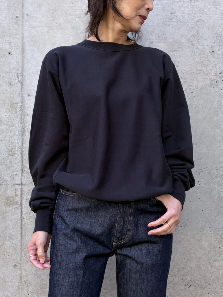 AURALEE / ELASTIC HIGH GAUGE SWEAT P/O / INK BLACK /
