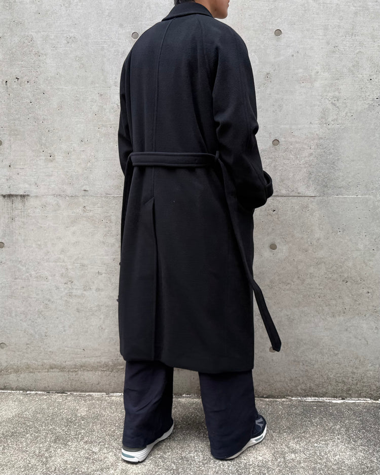 AURALEE / SUPER FINE WOOL MOSSER SOUTIEN COLLAR COAT / BLACK / A26AC01WM