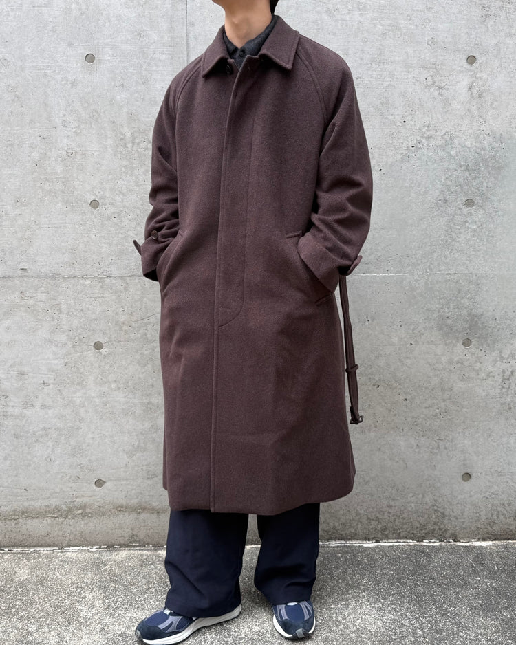 AURALEE / SUPER FINE WOOL MOSSER SOUTIEN COLLAR COAT / TOP BROWN / A26AC01WM