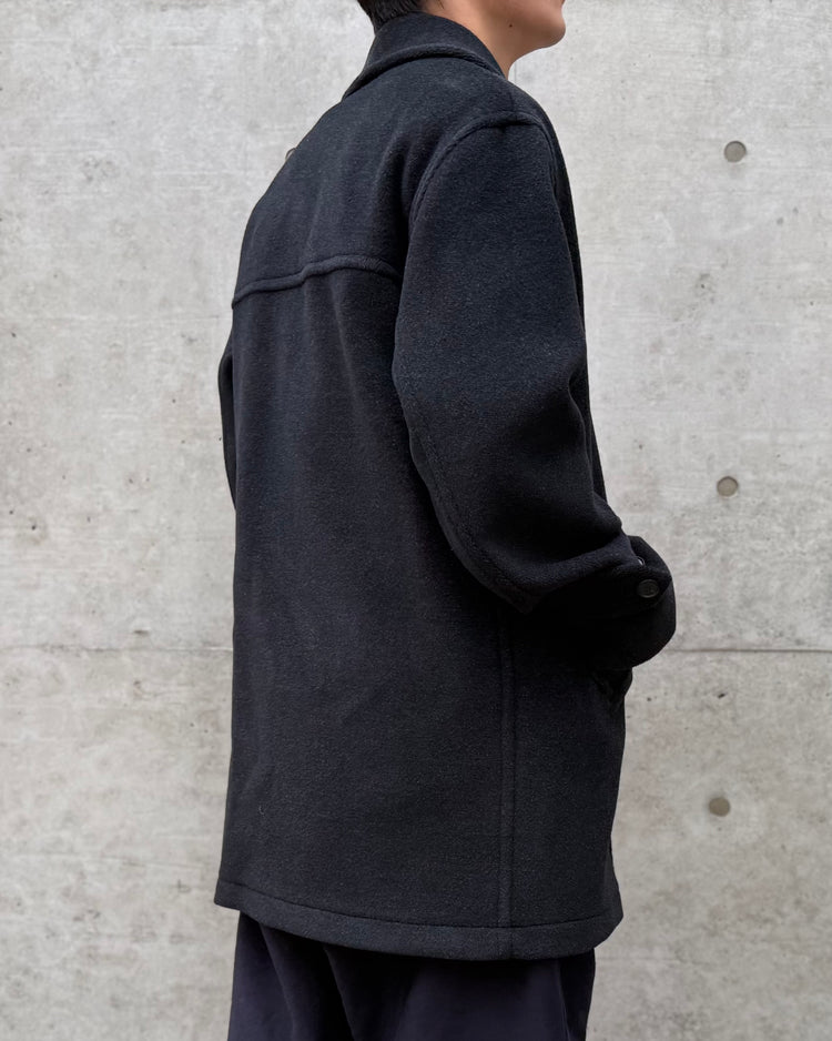 AURALEE / WOOL HERRINGBONE SHAWL COLLAR COAT / DARK CHARCOAL / A26AC02WH