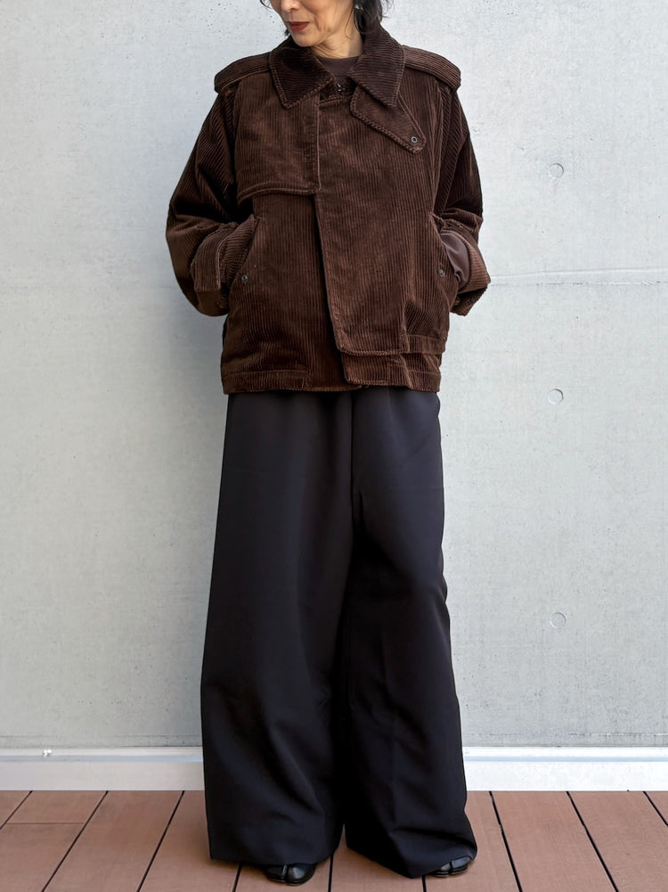 08sircus / Corduroy layered short trench / brown / S26AW-OT17