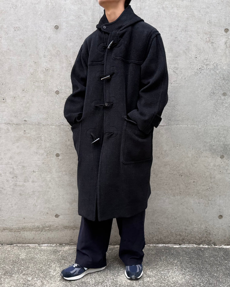 AURALEE / WOOL HERRINGBONE DUFFLE COAT / DARK CHARCOAL / A26AC01WH