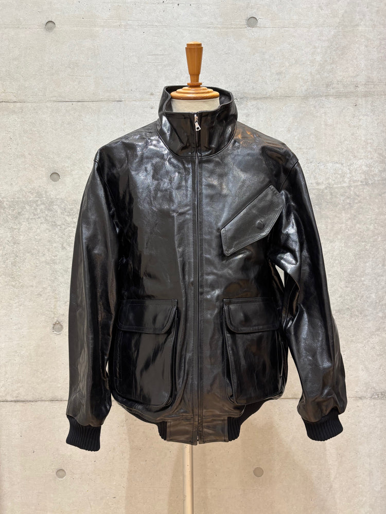 AURALEE / LAMB LEATHER ZIP BLOUSON / BLACK / A25AB01WX