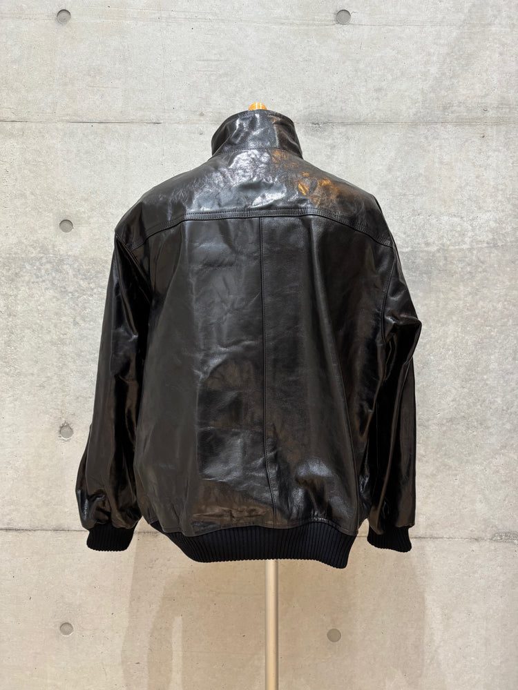 AURALEE / LAMB LEATHER ZIP BLOUSON / BLACK / A25AB01WX