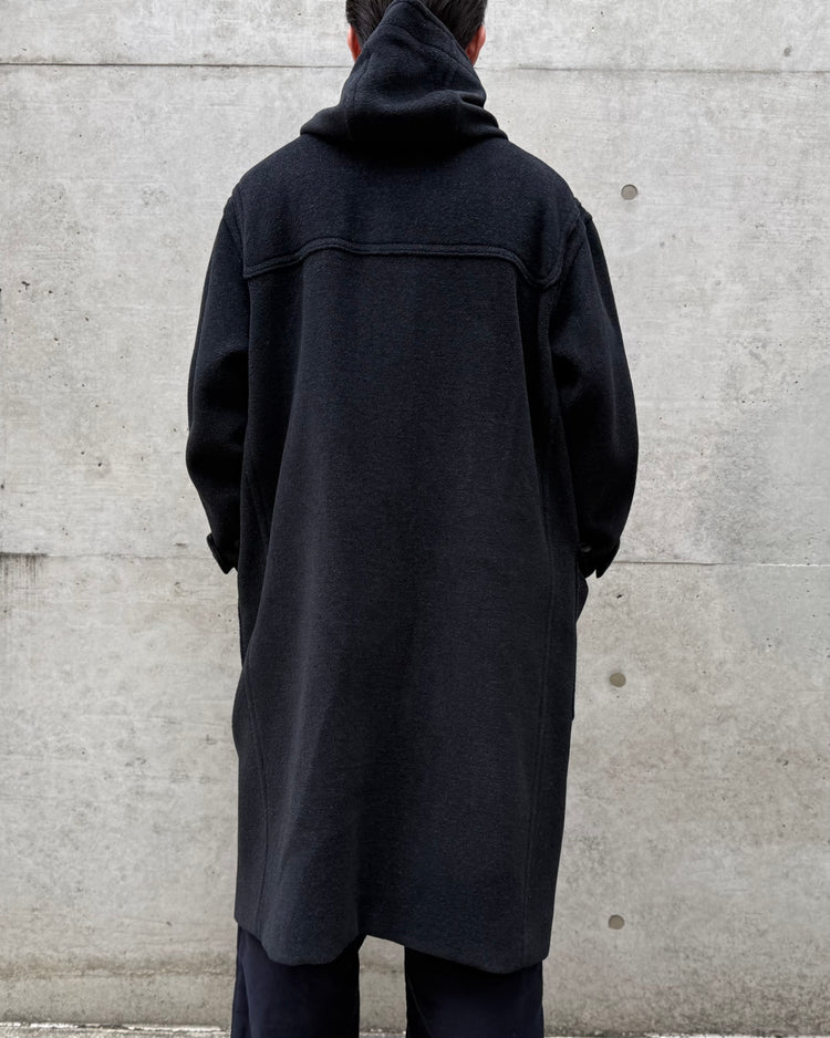 AURALEE / WOOL HERRINGBONE DUFFLE COAT / DARK CHARCOAL / A26AC01WH
