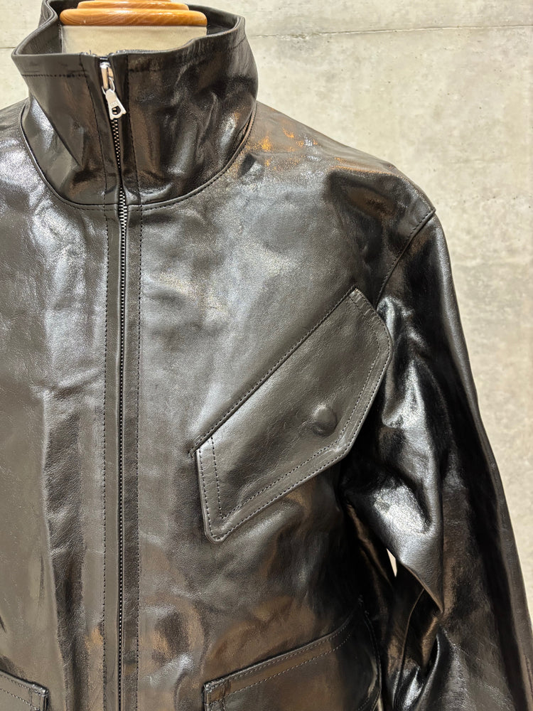 AURALEE / LAMB LEATHER ZIP BLOUSON / BLACK / A25AB01WX