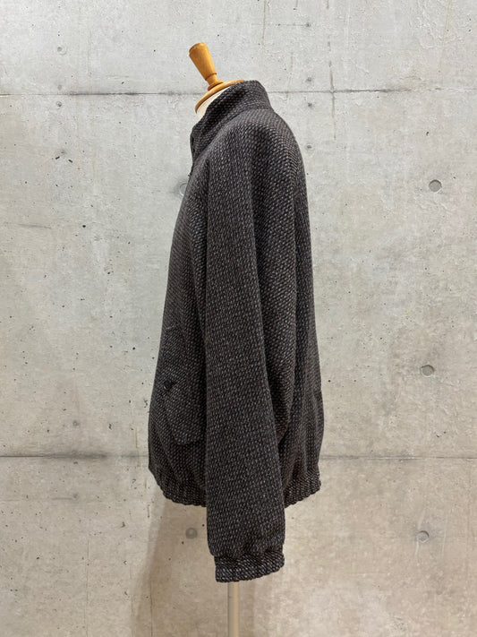 AURALEE / ALPACA WOOL SILK TWEED ZIP BLOUSON / GRAY BROWN HAIRLINE / A25AB03LS