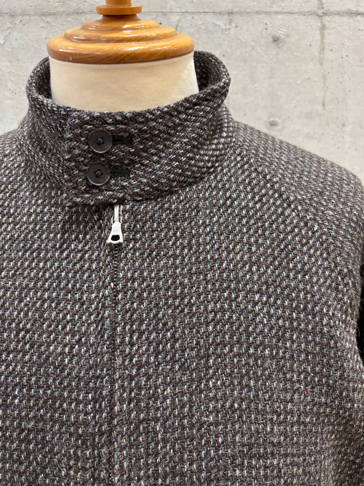 AURALEE / ALPACA WOOL SILK TWEED ZIP BLOUSON / GRAY BROWN HAIRLINE / A25AB03LS