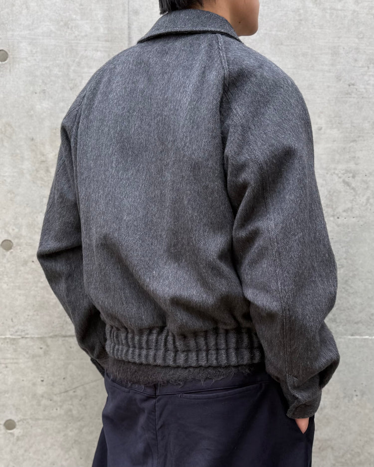 AURALEE / HAIRY WOOL MOHAIR CHAMBRAY BLOUSON / DARK GRAY / A26AB01WB