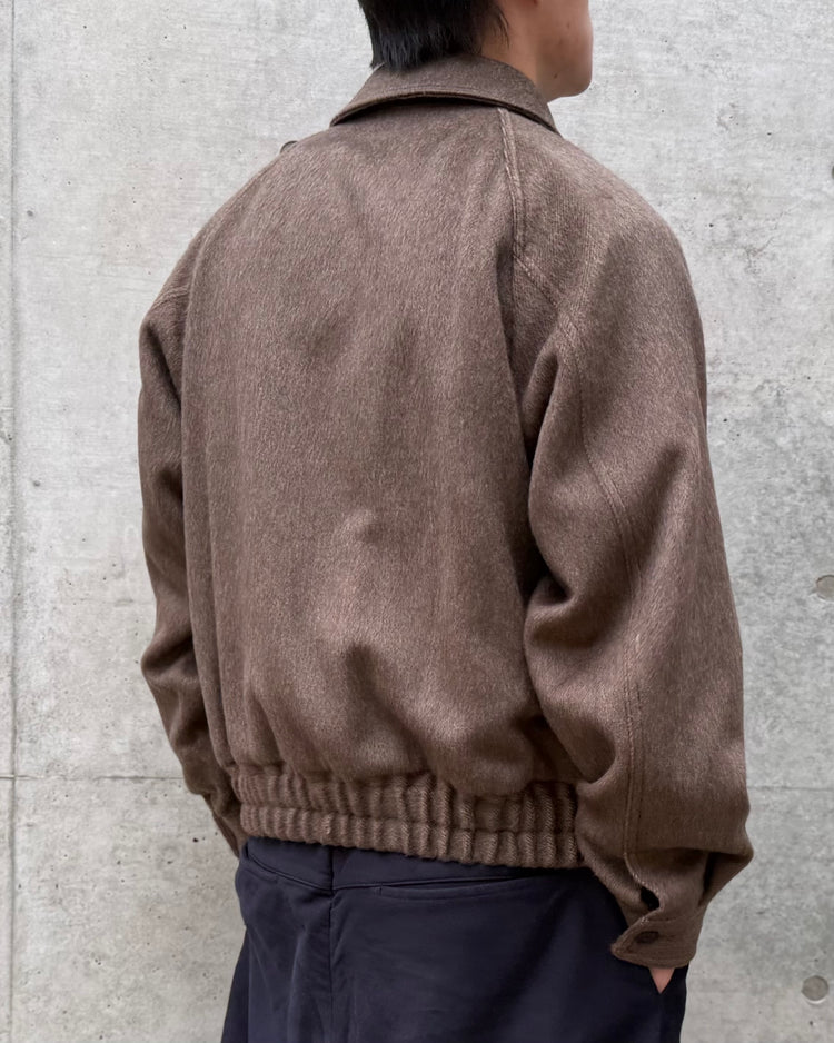 AURALEE / HAIRY WOOL MOHAIR CHAMBRAY BLOUSON / BROWN / A26AB01WB