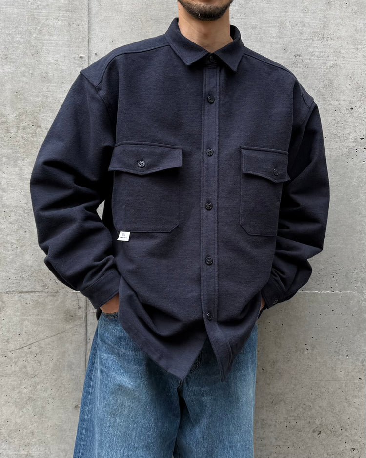 DESCENDANT / CPO MELTON LS SHIRT / NAVY / 252WVDS-SHM04