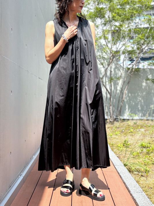 ENFÖLD / DRAPE TANK-TOP DRESS / BLACK / 300JA533-0731