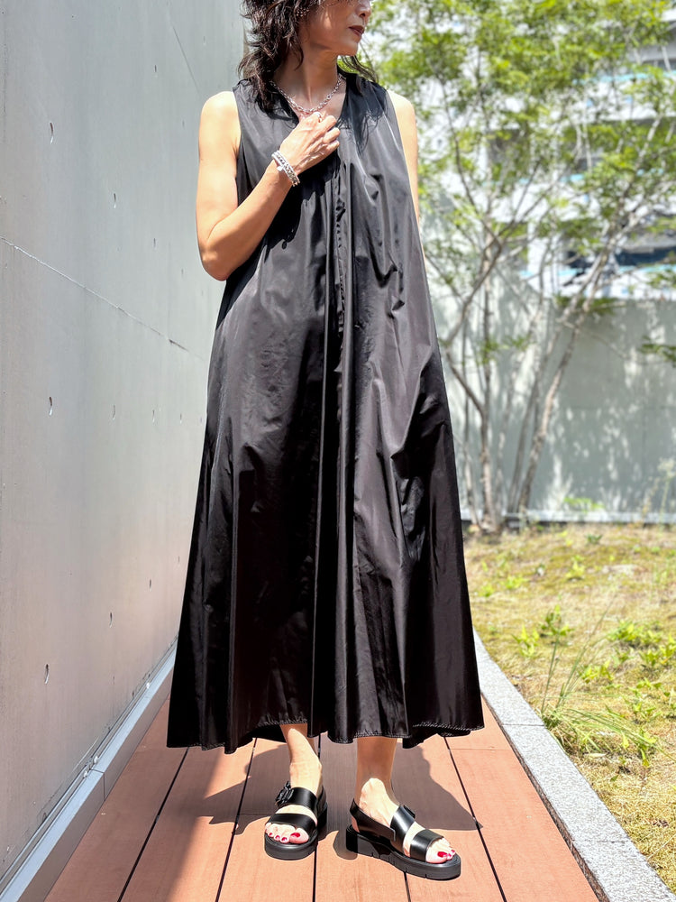 ENFÖLD / DRAPE TANK-TOP DRESS / BLACK / 300JA533-0731