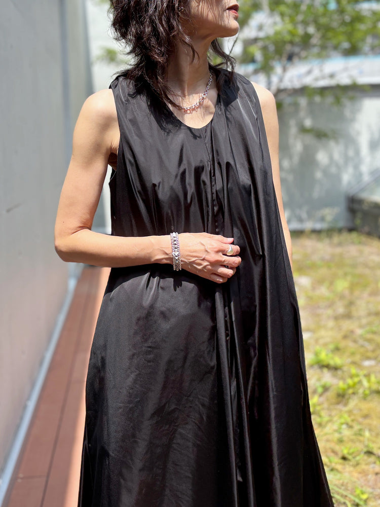 ENFÖLD / DRAPE TANK-TOP DRESS / BLACK / 300JA533-0731