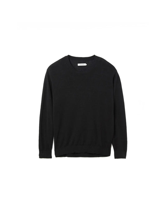 nonnative / OFFICER CREW SWEATER WOOL LINEN YARN / BLACK / NN-K4902