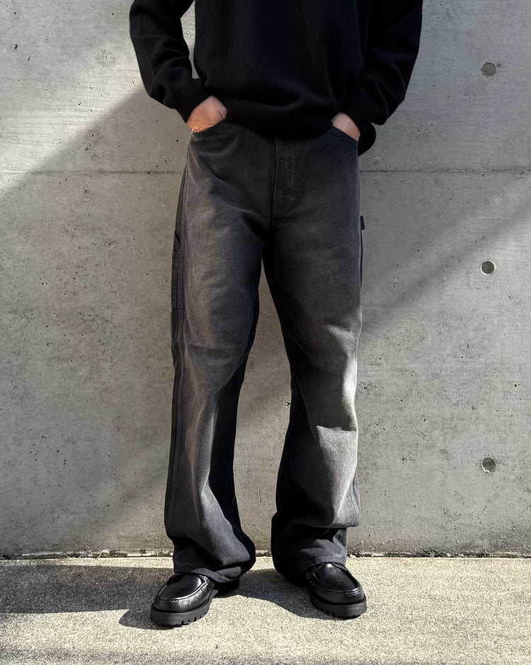 AURALEE / ORGANIC COTTON DUCK PAINTER PANTS / FADED BLACK / A25A-P03CD