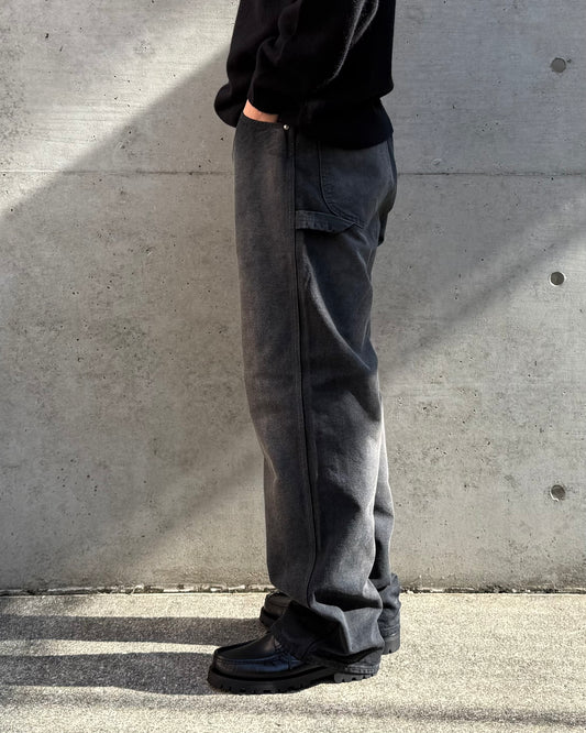 AURALEE / ORGANIC COTTON DUCK PAINTER PANTS / FADED BLACK / A25A-P03CD