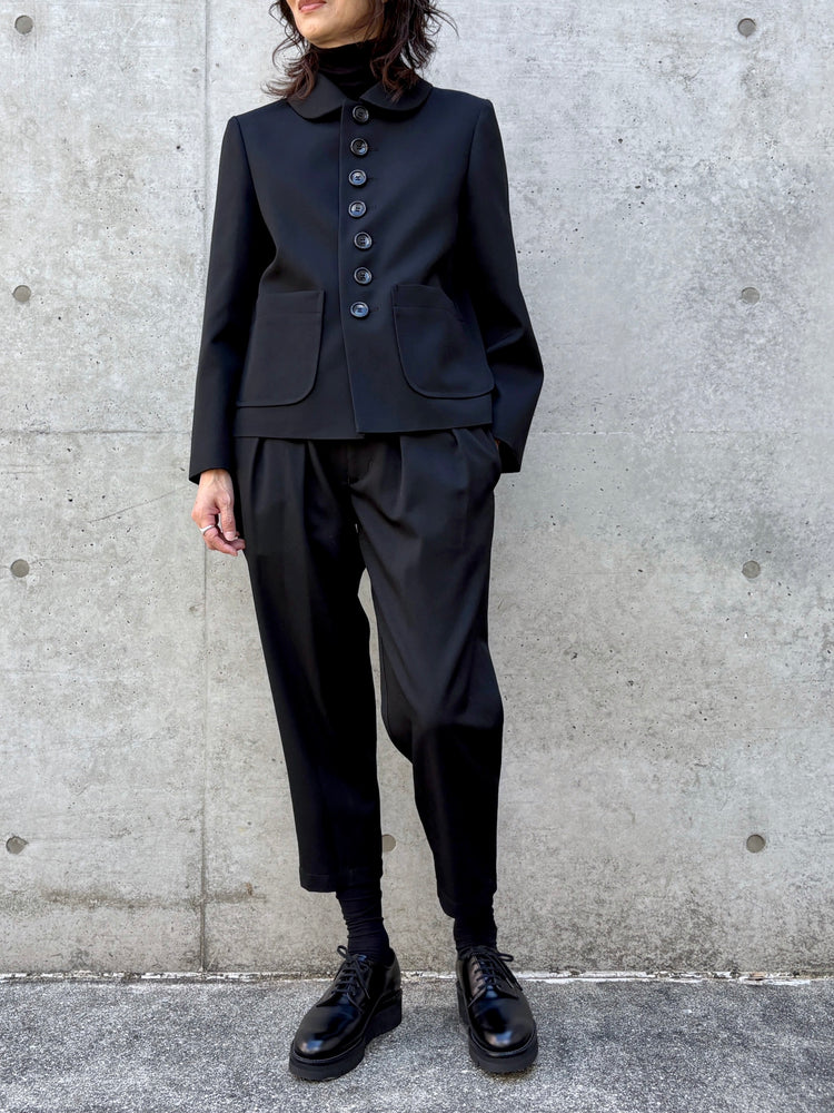 tao / ウールギャバ後染パンツ / BLACK / TC-P100-051