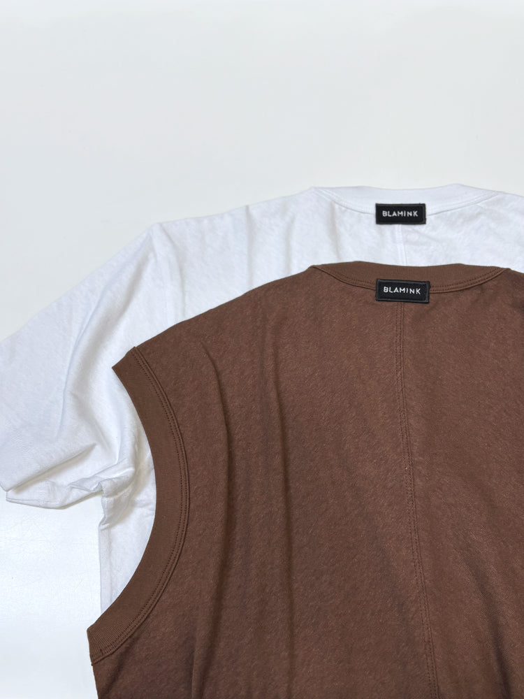 BLAMINK / BLMK ノースリーブ&ショートスリーブ 2SET / WHITE×BROWN / 79122000012