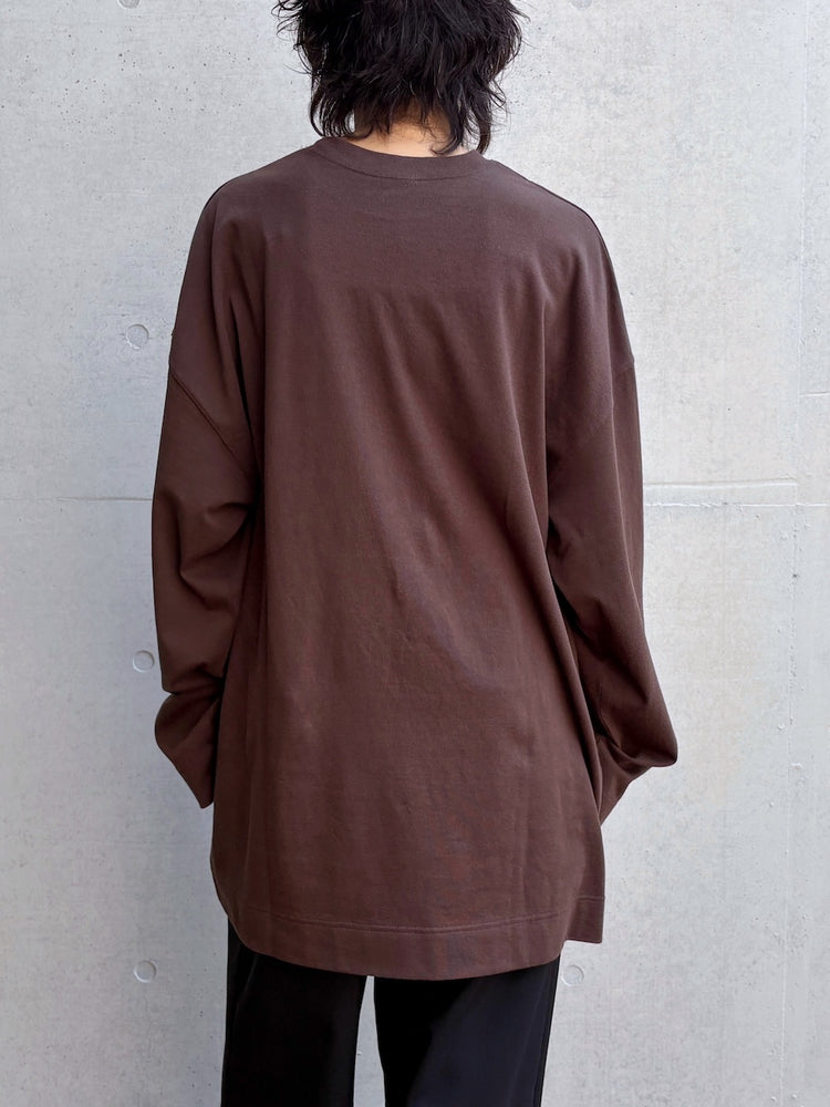 INSCRIRE / Cotton Over Size Long Sleeve Tee / BROWN / IC262DAI26AWCUT9