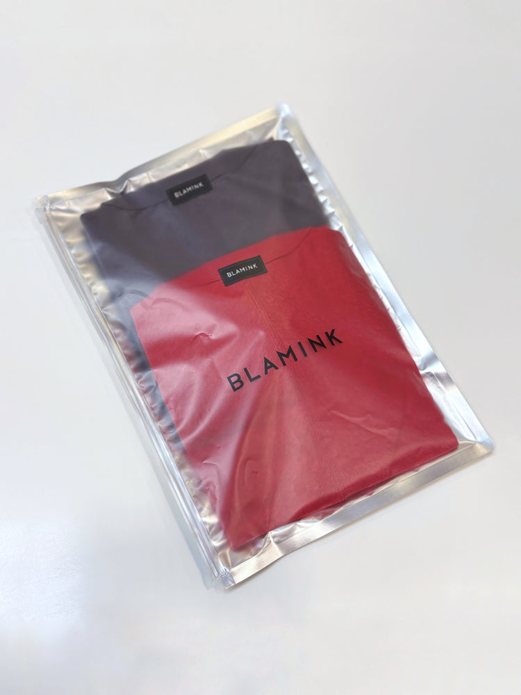 BLAMINK / BLMK ノースリーブ&ショートスリーブ 2SET / GRAY×RED / 79122000012