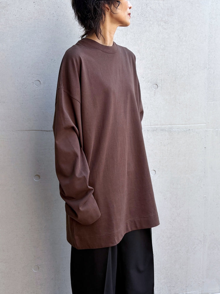 INSCRIRE / Cotton Over Size Long Sleeve Tee / BROWN / IC262DAI26AWCUT9