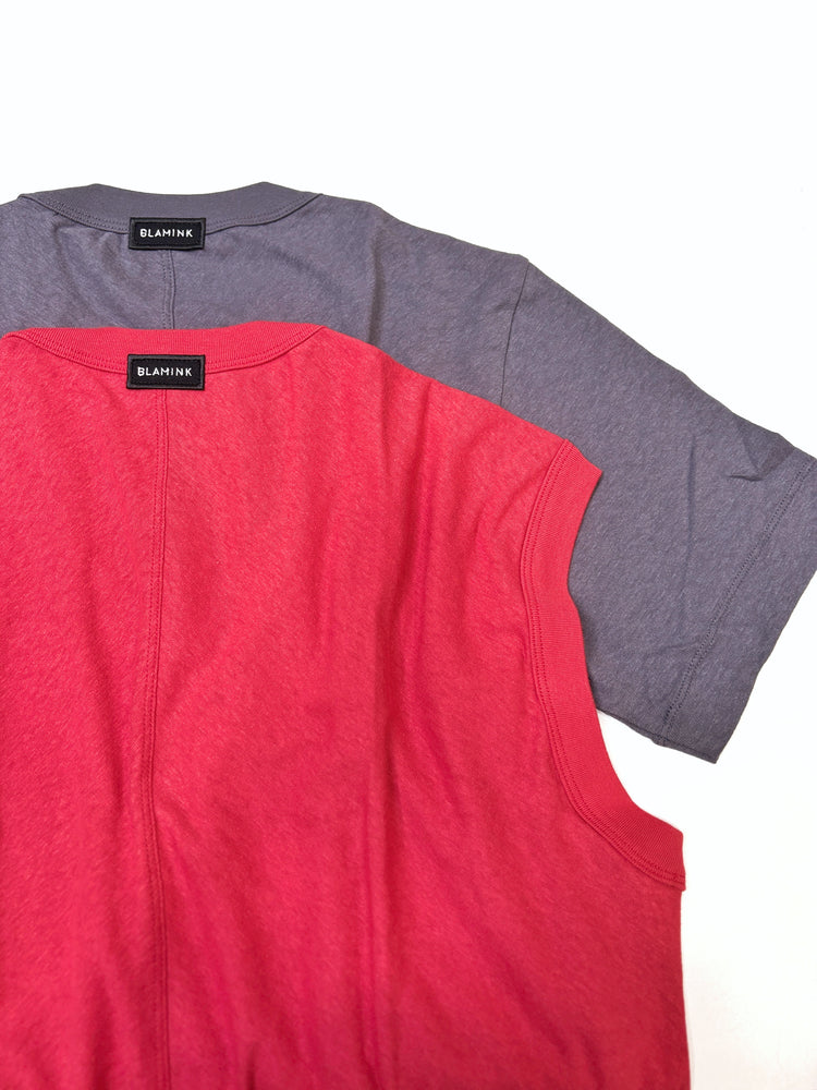 BLAMINK / BLMK ノースリーブ&ショートスリーブ 2SET / GRAY×RED / 79122000012