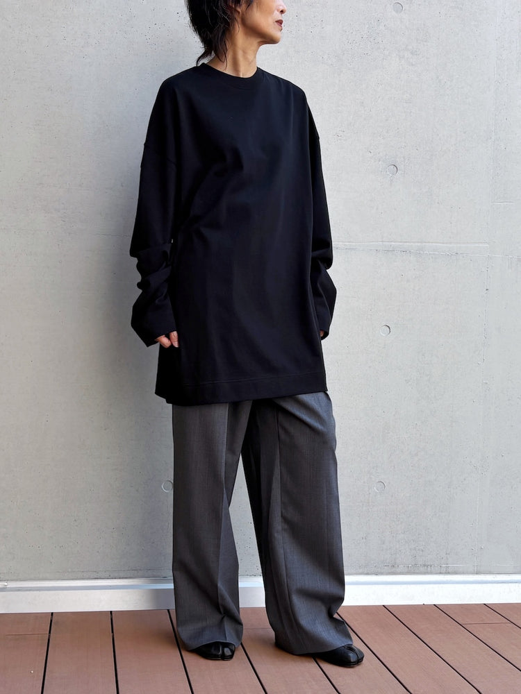 INSCRIRE / Cotton Over Size Long Sleeve Tee / BLACK / IC262DAI26AWCUT9
