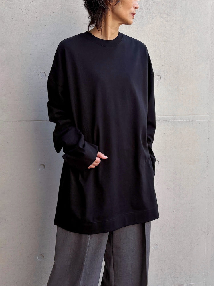 INSCRIRE / Cotton Over Size Long Sleeve Tee / BLACK / IC262DAI26AWCUT9