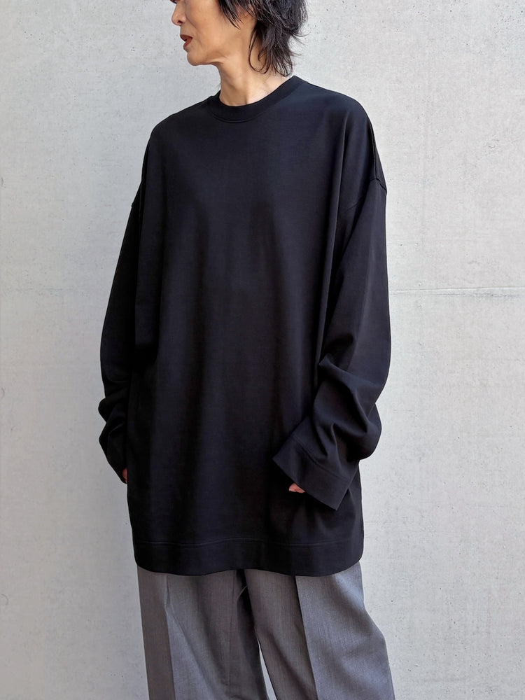 INSCRIRE / Cotton Over Size Long Sleeve Tee / BLACK / IC262DAI26AWCUT9