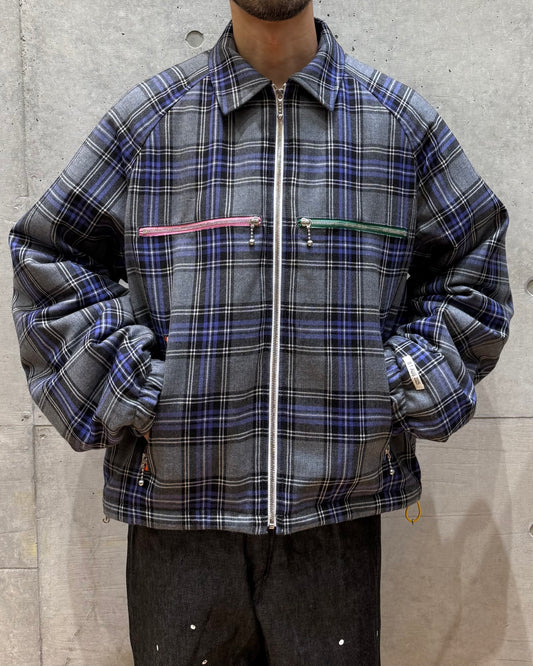 TSTS / MULTI COLOR ZIP BOMBER JACKET / GRAY CHECK / 25AMM0602