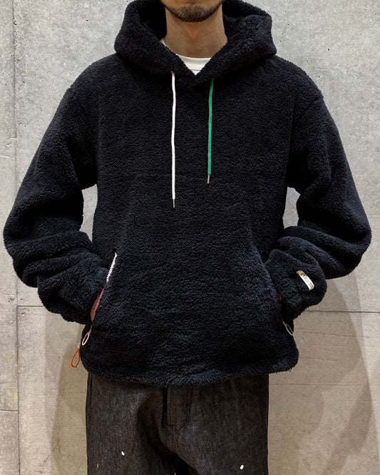 TSTS / FLEECE HOODIE / BLACK / 25AMM0101