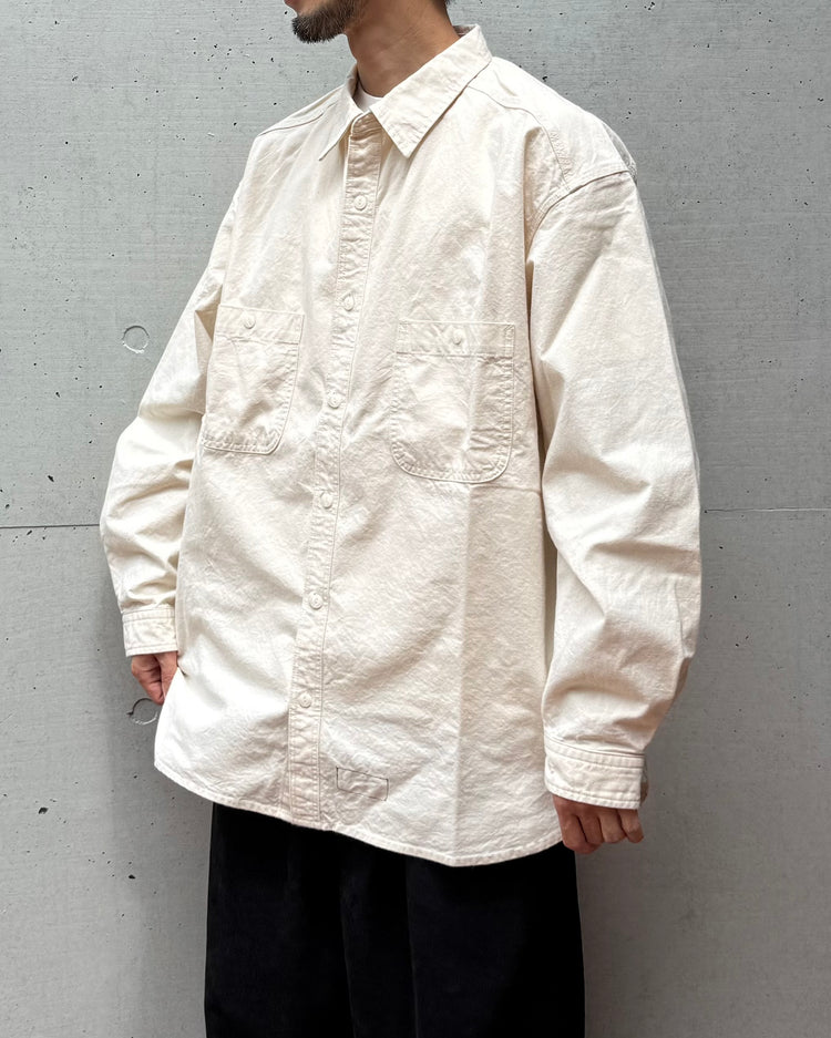DESCENDANT / NORMAN CHAMBRAY LS SHIRT / 252WVDS-SHM02 / OFF WHITE