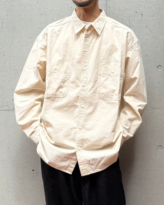 DESCENDANT / NORMAN CHAMBRAY LS SHIRT / 252WVDS-SHM02 / OFF WHITE