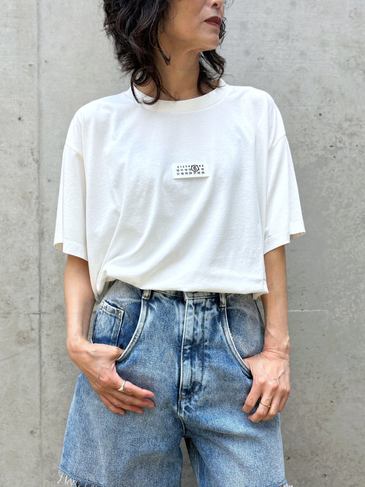 MM⑥ Maison Margiela / ラベル コットン ジャージーTシャツ / WHITE / S52GC0367M20258