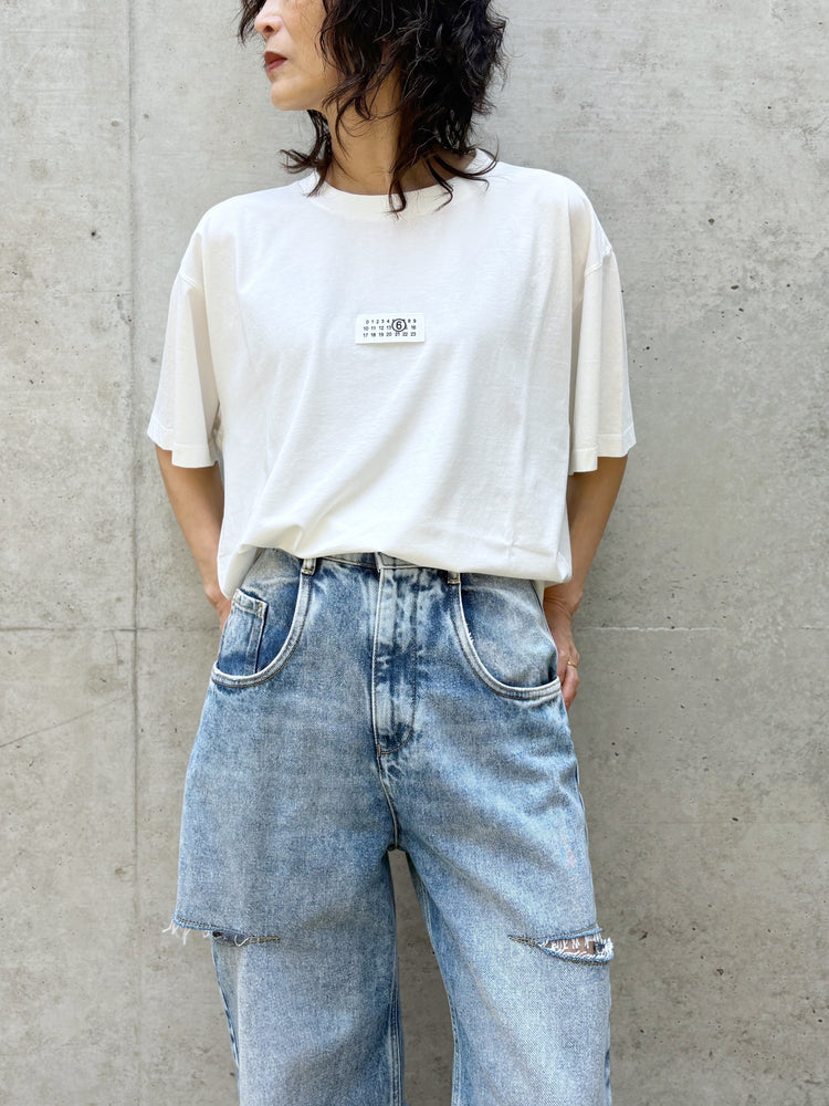 MM⑥ Maison Margiela / ラベル コットン ジャージーTシャツ / WHITE / S52GC0367M20258