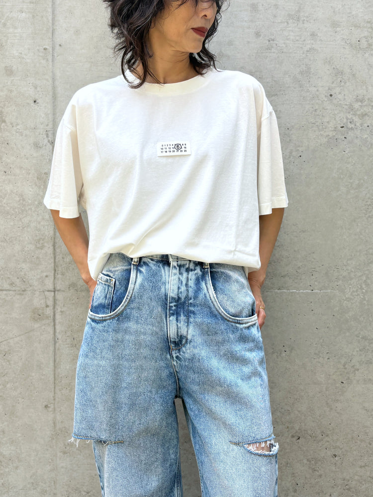 MM⑥ Maison Margiela / ラベル コットン ジャージーTシャツ / WHITE / S52GC0367M20258
