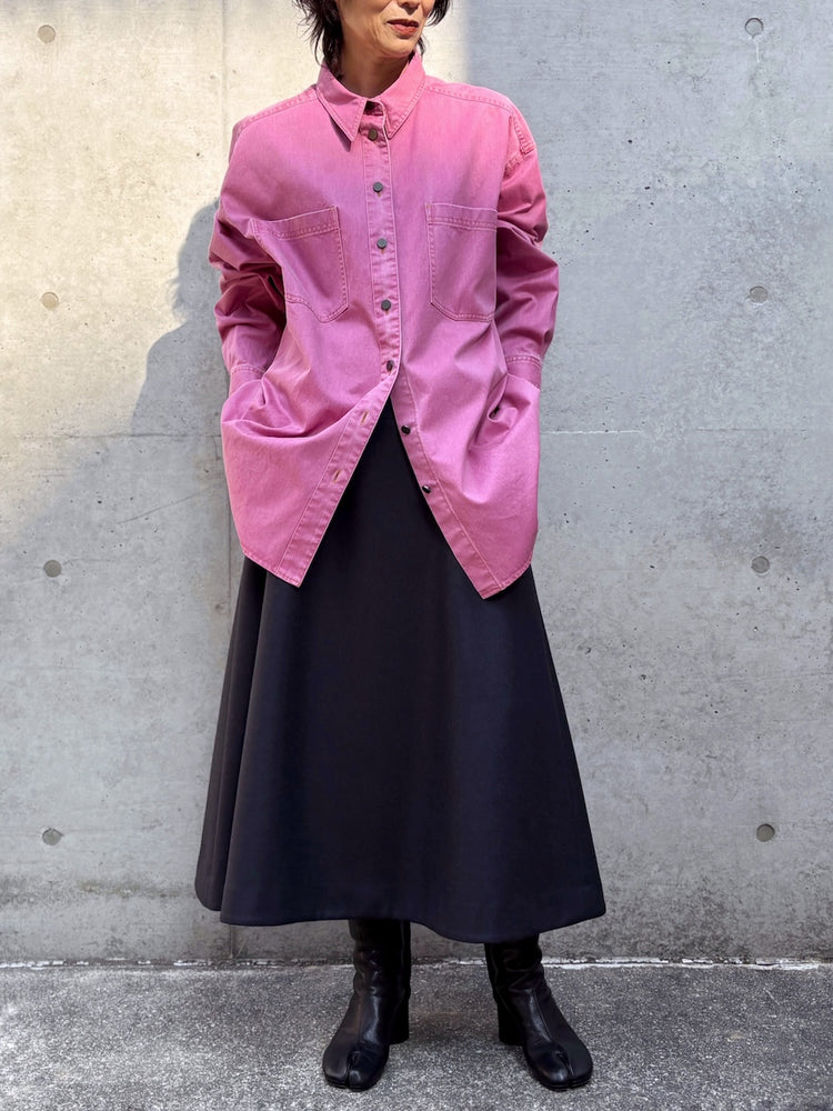 BOWTE / PIGMENT DYE WASHED WORK SHIRTS / Rosy pink / 262-01-0003