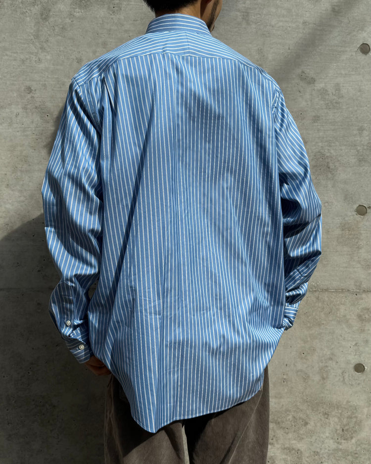 AURALEE / COTTON SILK STRIPE SHIRT / BLUE STRIPE / A25AS01CS