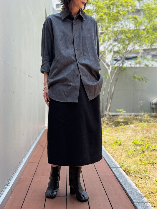 AURALEE / SUPER LIGHT WOOL SHIRT / T.CHARCOAL / A26AS04OS