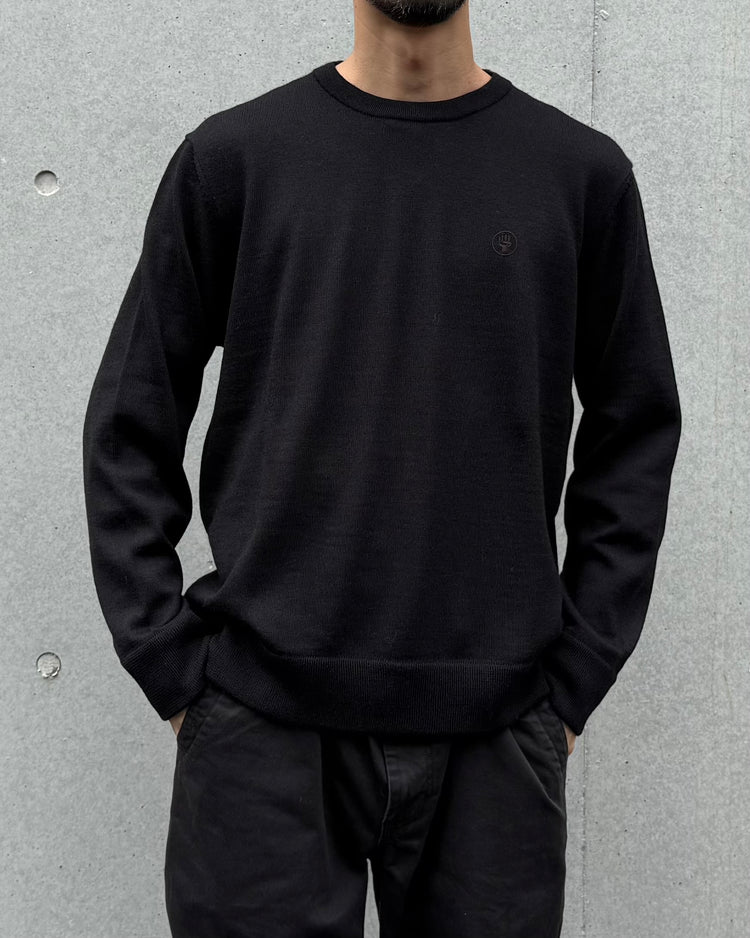 The Inoue Brothers… / Crew Neck Sweater Logo Embroidery / Black