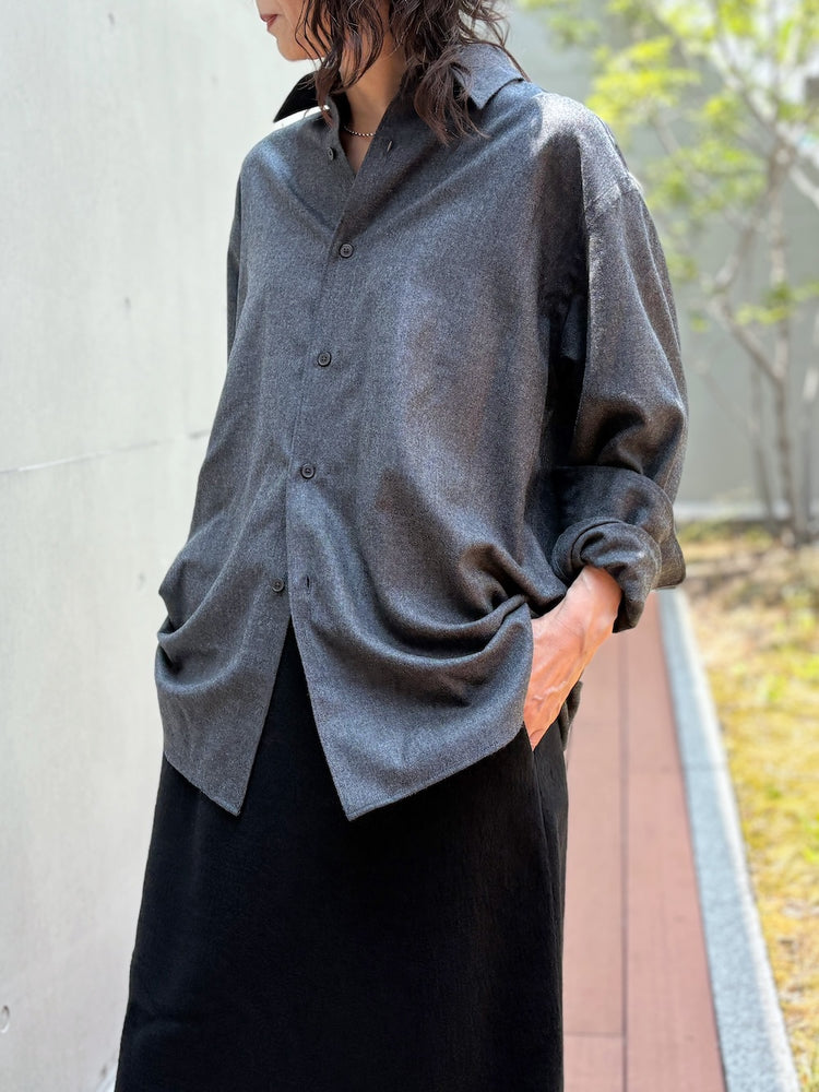 AURALEE / SUPER LIGHT WOOL SHIRT / T.CHARCOAL / A26AS04OS